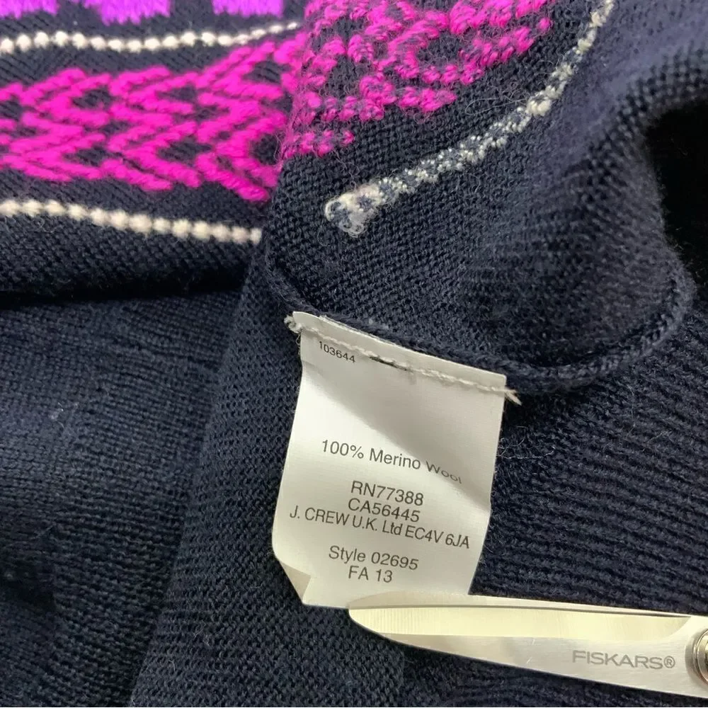 J. CREW 100% merino wool embroidered sweater